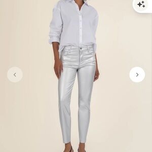 Kut from the Kloth Charlize Metallic Coated High Rise Cigarette Leg Size 6